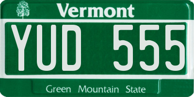 VT license plate YUD555