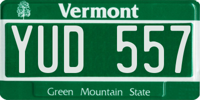 VT license plate YUD557