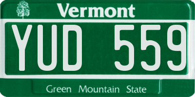 VT license plate YUD559