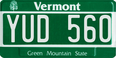 VT license plate YUD560