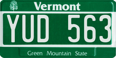 VT license plate YUD563