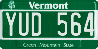 VT license plate YUD564