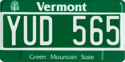 VT license plate YUD565