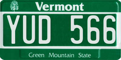 VT license plate YUD566
