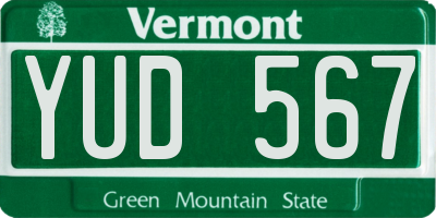 VT license plate YUD567