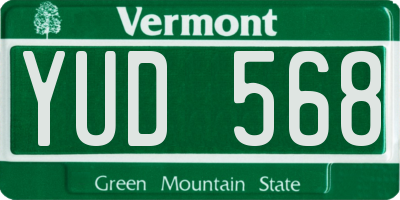 VT license plate YUD568