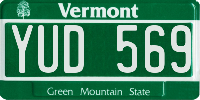VT license plate YUD569