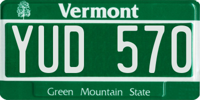 VT license plate YUD570