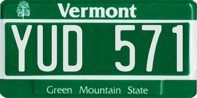 VT license plate YUD571