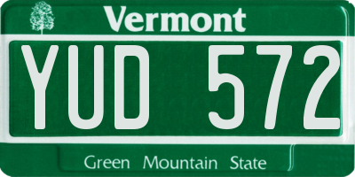 VT license plate YUD572