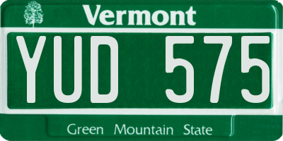 VT license plate YUD575