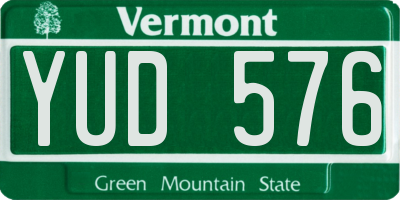 VT license plate YUD576