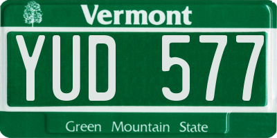 VT license plate YUD577