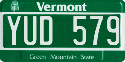 VT license plate YUD579
