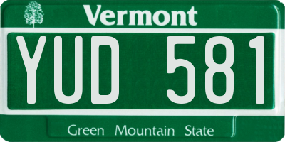 VT license plate YUD581