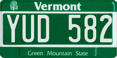 VT license plate YUD582