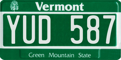 VT license plate YUD587