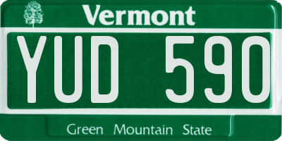 VT license plate YUD590