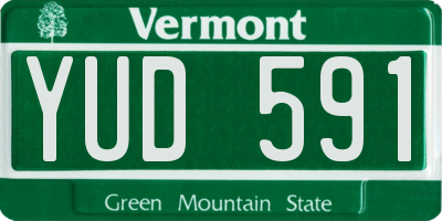 VT license plate YUD591