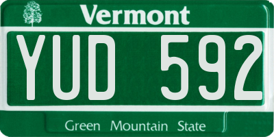 VT license plate YUD592