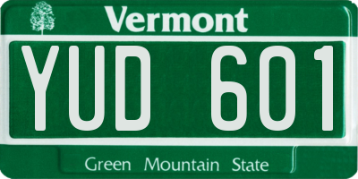 VT license plate YUD601