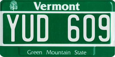 VT license plate YUD609
