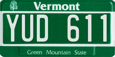 VT license plate YUD611