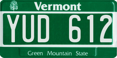 VT license plate YUD612