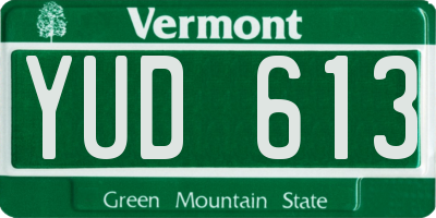 VT license plate YUD613