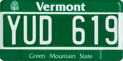 VT license plate YUD619