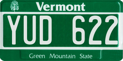 VT license plate YUD622