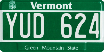 VT license plate YUD624