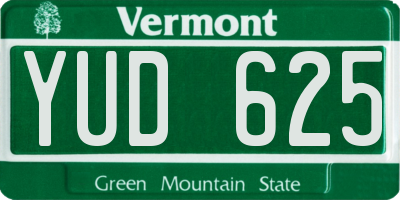 VT license plate YUD625