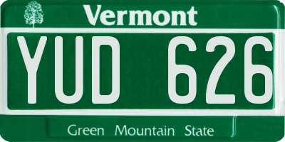 VT license plate YUD626