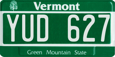 VT license plate YUD627