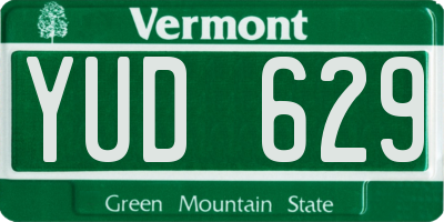 VT license plate YUD629