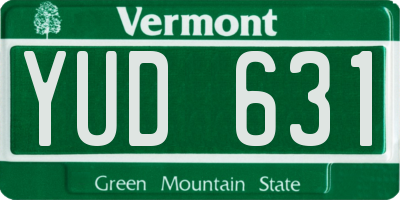 VT license plate YUD631
