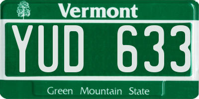 VT license plate YUD633
