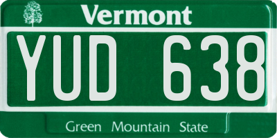 VT license plate YUD638