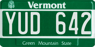 VT license plate YUD642