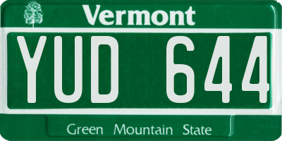 VT license plate YUD644