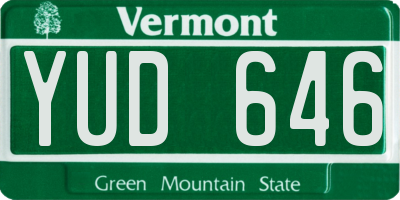 VT license plate YUD646