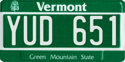 VT license plate YUD651