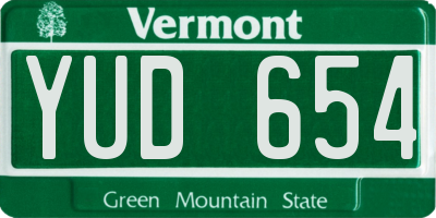 VT license plate YUD654