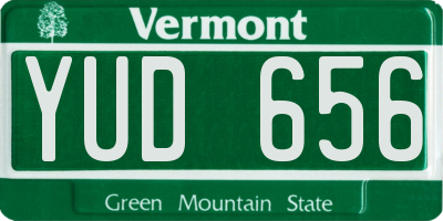 VT license plate YUD656