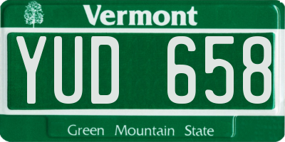 VT license plate YUD658