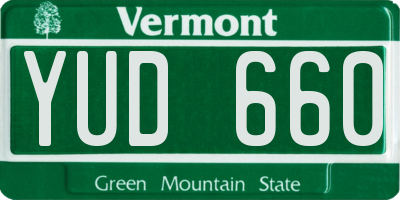 VT license plate YUD660