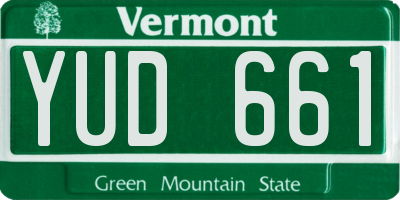 VT license plate YUD661