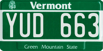 VT license plate YUD663