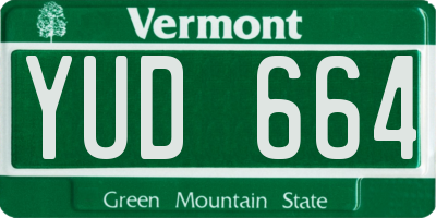 VT license plate YUD664